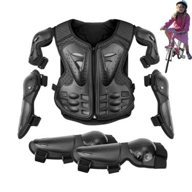 Imagem de Shakven Equipamento para motocicleta infantil, de peito para motocicleta infantil,Colete Motocicleta Infantil | Motocicleta crianças braço terno engrenagem de ciclismo sujeira, cotovelo joelheiras