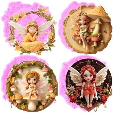 Imagem de MIYAHOUSE Moldes de silicone para fondant de flores para decoração de bolos, enfeite de cupcake, pasta de goma de chocolate, argila de polímero, conjunto de 4