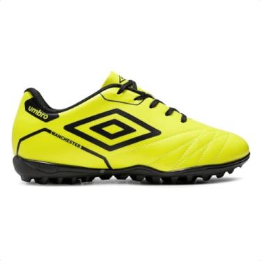 Imagem de Chuteira Society Umbro Manchester Jr (Amarelo Neon/Preto, BR, Criança de 9 a 12 anos, Numérico, 32)