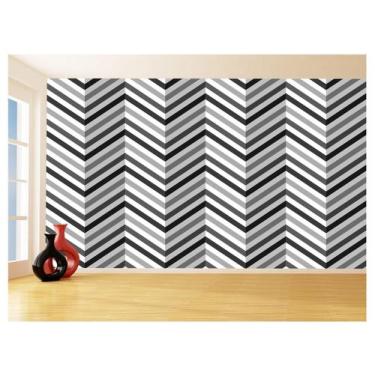 Imagem de Papel De Parede 3D Sala Chevron Zig Zag Listras 3,5M Zig05 - Você Deco