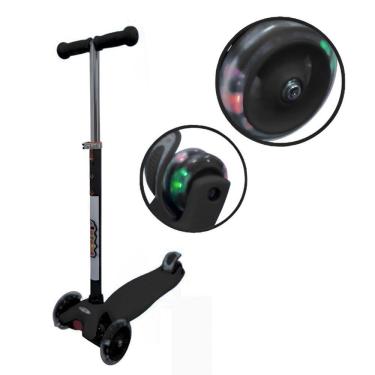 Imagem de Patinete Infantil 3 Rodas em Gel Freio Altura Ajustável Menino Menina Preto Importway Bw-011-pt