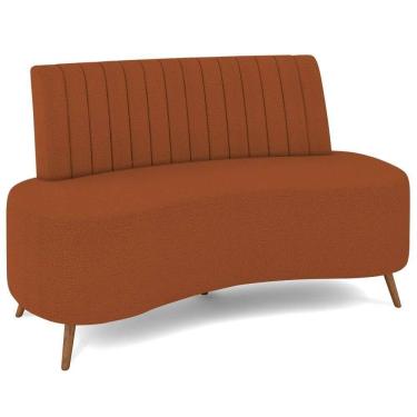 Imagem de Sofá 2 Lugares Para Sala Living 160cm Pés Palito Tamar Z08 Boucle Terracota - Mpozenato
