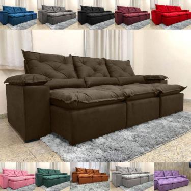 Imagem de Sofá Reclinável Retrátil Elegante P/ Sala Confortavel 2,70m