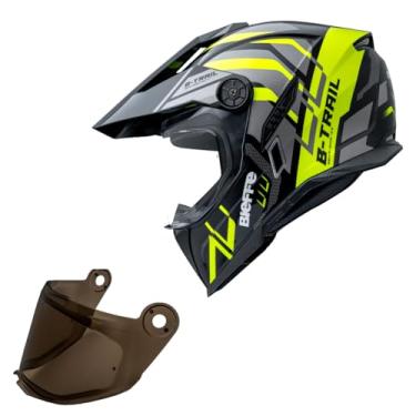 Imagem de Capacete Bieffe B-Trail Defender Amarelo Moto + Viseira Fume (62)