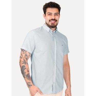 Imagem de Camisa Tommy Hilfiger Masculina Regular Core Oxford Azul Claro Tamanho