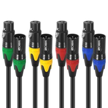 Imagem de Cabos de microfone XLR MIKIZ XLR de 3 pinos macho para fêmea, pacote c