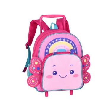 Imagem de Mochila De Rodinhas Infantil Abelha Ou Borboleta Pets Escolar Creche E