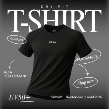 Imagem de Camiseta Dry Fit Cosni Masculina Toque gelado Tecido Tecnológico Premi