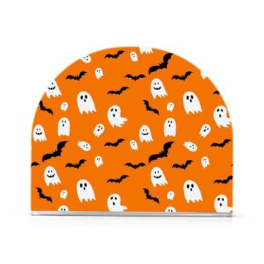 Imagem de Wassud Porta-guardanapos acrílico assustador e morcegos divertido, dispensador de guardanapos de papel moderno em forma de U para mesa, cozinha, sala de jantar, bancada 1 peça (comporta 50-60