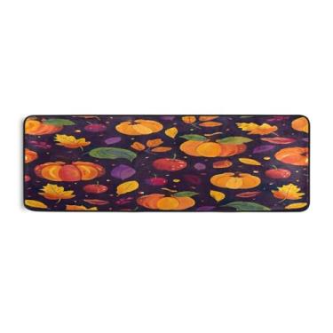 Imagem de Qilmy Tapete de corrida de abóbora colorido de Ação de Graças, 183 x 61 cm, antiderrapante, antifadiga, confortável, tapetes longos, para quarto, sala de estar, banheiro, corredores, entrywa486