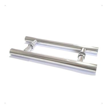 Imagem de Puxador Cromado Alumínio 30cm P/Portas Portão Madeira Vidro