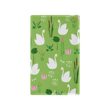 Imagem de Wassud Cisnes brancos para interruptor de luz de natação, placa decorativa para tomada de parede, placa de parede para tomadas elétricas em branco 11 x 6 cm