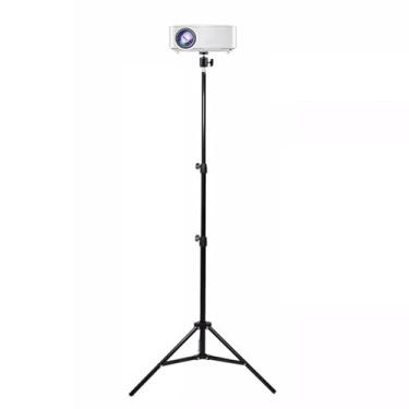 Imagem de uhyOHF Suporte extensível para projetor, tripé de chão, cabeceira, cama, mesa, perfurado, 6 mm, suporte triangular telescópico, suporte de parede (uma cor-40-60 cm