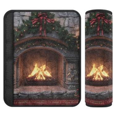 Imagem de Burbuja Protetor de cinto de segurança de carro para lareira de Natal macio e confortável para alça de ombro de assento de carro, 1 par médio