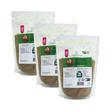 Imagem de Kit com 3 Pouchs de Açúcar Mascavo Orgânico de 500g cada - Leve Croc