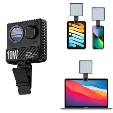 Imagem de EBTOOLS Luz de Preenchimento Rgb de 10 W, 1800 K - 9000 K, Tela LCD Integrada, Clipe de Liberação Rápida de 0,78 pol., Parafuso 1/4Polegada, ângulo Iluminação 120°, Luz de Vídeo Rgb