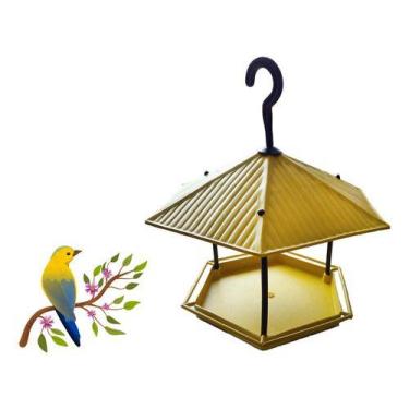 Imagem de Tratador Porta Ração Comedouro Pássaros Livres Jardim Aves - Wlplast
