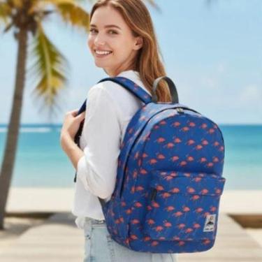 Imagem de Mochila Juvenil Escolar Casual Espaçosa Flamingo-Unissex