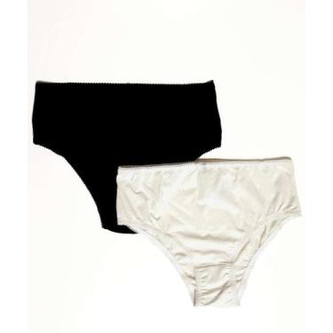 Imagem de Kit 2 Calcinhas Plus Size Biquíni Microfibra Marisa-67161, Branco, Pre