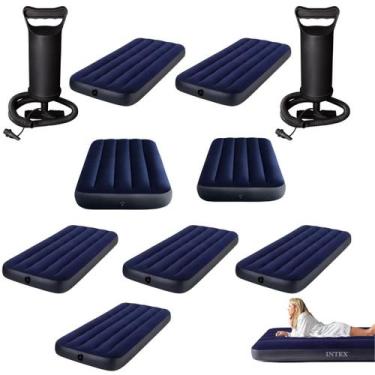 Imagem de Colchão inflável solteiro intex fiber tech 191x76x25cm + bomba ar manu