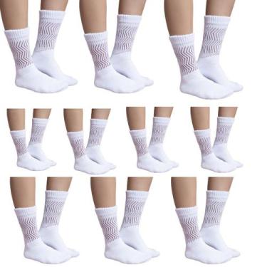 Imagem de KIT 10 Pares Meião Cano Alto Academia Vekyo Meia Aeróbica Fitness, M, 