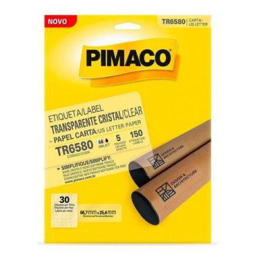 Imagem de Etiqueta Pimaco Carta Transparente TR6580 66.7x25mm C/150 Etiquetas