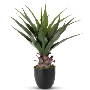 Imagem de Giegxin 1 pacote com plantas artificiais de agave artificial de agave, à prova de raios UV e intempéries, vegetação artificial para varanda da frente, pátio, ambientes internos e externos, casa