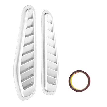 Imagem de Capa de ventilação universal para fluxo de ar do carro, fácil de instalar, capô decorativo de entrada lateral (Prata)