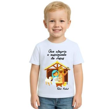 Imagem de Camiseta Natalina Presépio Natal Estampa Personalizada - UseP4, Branco