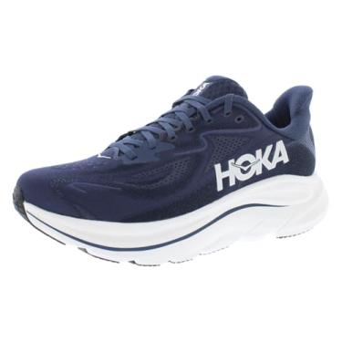 Imagem de HOKA Clifton 10 Tênis masculino, Azul-marinho/branco, 11.5 Wide