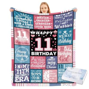 Imagem de Budalagong Cobertor de aniversário de 11 anos para meninas de 11 anos, presentes de aniversário para meninas de 11 anos