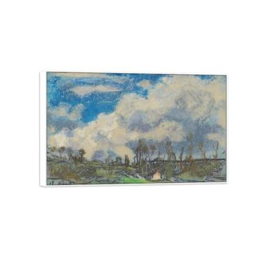 Imagem de BMZFYBS Claude Monet Famosas Impressões em Tela de Parede Prontas para Pendurar - Nuvens - Quadro Branco para Decoração de Sala de Estar 60 x 95 cm 24 x 37 pol