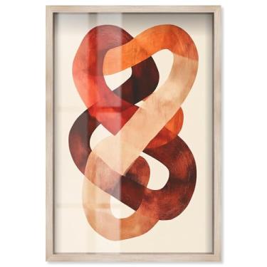 Imagem de Terracotta Twist I Shadowbox Print Boho Brown Wall Art por Art Remedy, moldura loira, 43 x 63 cm