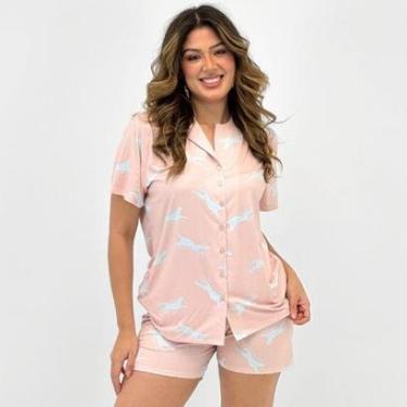 Imagem de Pijama Recco Americano Manga Curta com Shorts Estampado Feminino-Feminino