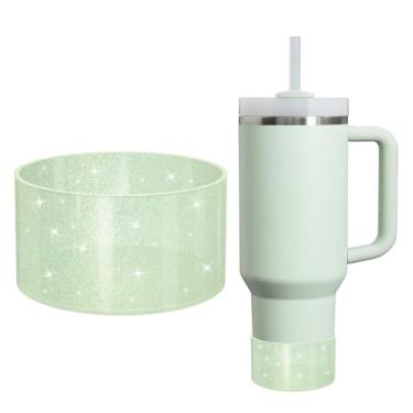 Imagem de ZXFYE Bota de silicone gradiente Jelly Lustre, compatível com Stanley H2.0 567.0-1,134.0 g e Owala Sway 850.5 g 1,134.0 g, capa protetora com glitter brilhante, capa de proteção contra choques com