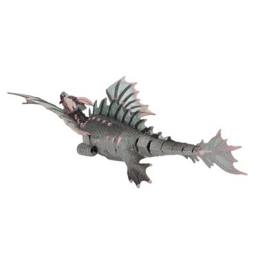 Imagem de Snsowed Peixe Pré-histórico Brilhante Recarregável, Brinquedo de Natação RC LED Com Função de Spray, Brinquedo Aquático Multifuncional para Meninos e Meninas, Animal (Cinza)