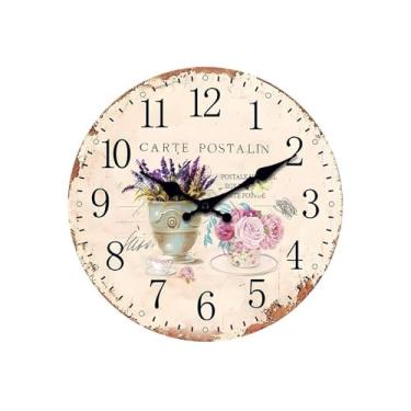 Imagem de Relógio de parede Relógio de decoração silencioso sem perfuração para uso doméstico, moderno, simples, restaurante, criativo, pendurado na parede (sem bateria) Sem tique-taque(12 Inch)