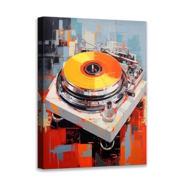 Imagem de Novatique Gravação de vinil arte de parede fita de música decoração de parede fita cassete arte impressão em tela grafite música arte pôsteres para sala de estar quarto, 30,5 x 40,6 cm