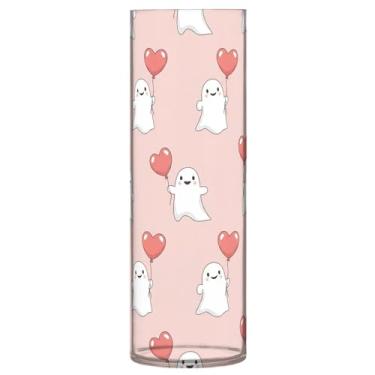 Imagem de CEBUGI Herts Boo Vaso de flores 10 cm x 30 cm Vaso cilíndrico para flores, vaso transparente inquebrável para decoração de casa de festa de casamento