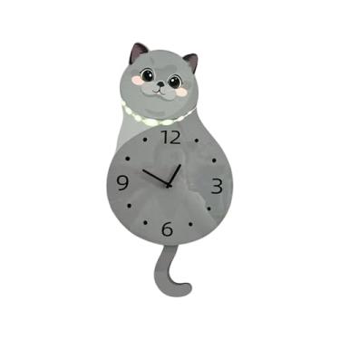Imagem de Relógio De Parede Decorativo - Gato Silencioso com Temporizador Digital e Cauda em Movimento,Relógio De Parede Silencioso | Para Quarto Sala De Estar Cozinha Ambiente Doméstico