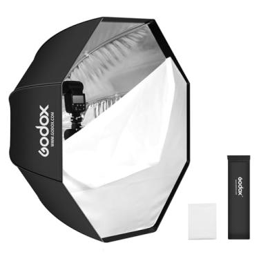 Imagem de Godox Guarda-chuva refletivo octógono 80 cm caixa macia prata com bolsa de transporte guarda-chuva octógono portátil refletor octabox para fotografia de estúdio, luz de velocidade de flash (80 cm)