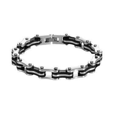 Imagem de Pulseira Masculina Punk Rock De Aço Inoxidável 316L Com Corrente De Mo