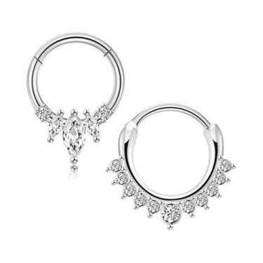 Imagem de Anel De Nariz Articulado Em Forma De Gota Floral, Clicker De Septo Em 