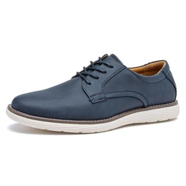 Imagem de CLOWSE Sapato social masculino casual, moderno, tênis de negócios, casual, confortável, Oxford, escritório, caminhada, tênis, Azul marinho, 38