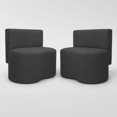 Imagem de Kit 2 Puff Feijão Curvo Orgânico Redondo Com Encosto Sala Quarto Resis