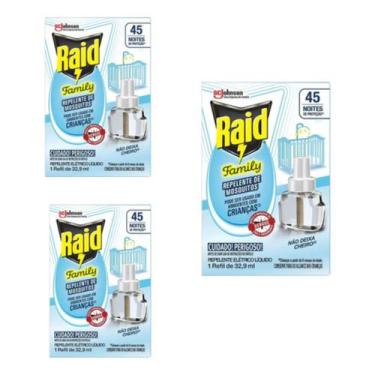 Imagem de Repelente Raid Eletrico 45 noites Aparelho+ 01 Refil kit c/3