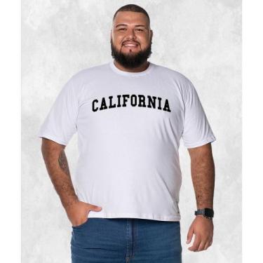 Imagem de Camiseta Algodão Unissex Plus Size Californ Hils, Branco, G4