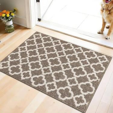 Imagem de U'Artlines Tapete de porta interna de 6,5 m x 3 m, capacho lavável antiderrapante, resistente à sujeira, tapetes de baixo perfil absorvente e tapetes para porta traseira da frente, entrada