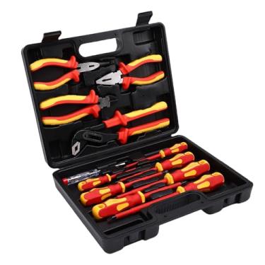 Imagem de Garosa Conjunto de Chave de Fenda e Alicates Isolados de 12 Unidades Kit de Ferramentas Elétricas de 1000 V Com Certificação VDE Com Pontas Magnéticas para Eletricistas, Reparos