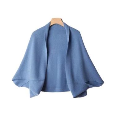 Imagem de Xale Cardigan De Lã Pura Macio E Quente Para Mulheres, Multifuncional,